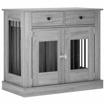 vidaXL Έπιπλο για κλουβί σκύλου Γκρι Sonoma 90 x 47,5 x 80 εκ