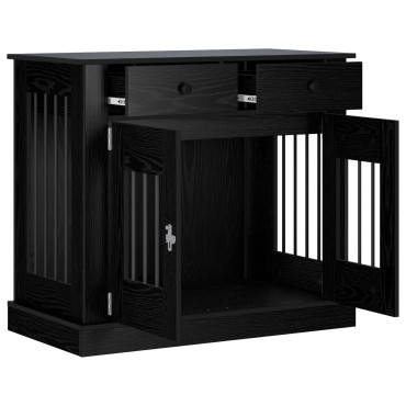 vidaXL Έπιπλο για κλουβί σκύλου Μαύρη Δρυς 90 x 47,5 x 80 εκ