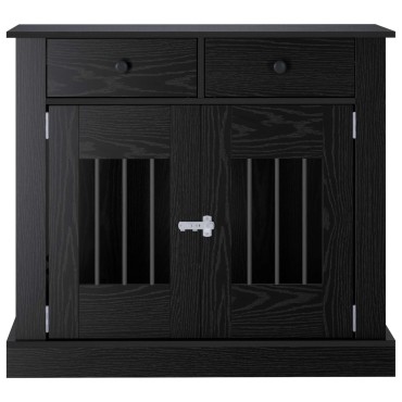 vidaXL Έπιπλο για κλουβί σκύλου Μαύρη Δρυς 90 x 47,5 x 80 εκ