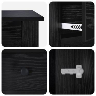 vidaXL Έπιπλο για κλουβί σκύλου Μαύρη Δρυς 90 x 47,5 x 80 εκ