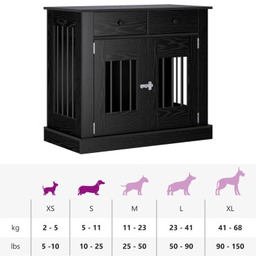 vidaXL Έπιπλο για κλουβί σκύλου Μαύρη Δρυς 90 x 47,5 x 80 εκ