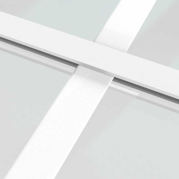 vidaXL Συρόμενη Πόρτα Λευκή Αμμοβολή 102,5x205 εκ. Γυαλί ESG/Αλουμίνιο