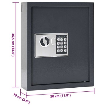 vidaXL Ψηφιακό Ασφαλές Σκούρο γκρι 30 x 10 x 36,5 εκ. Ατσάλι