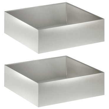 vidaXL Γλάστρα Κήπου 2 τμχ. Ασημί 100 x 100 x 30 cm Ανοξείδωτο Ατσάλι