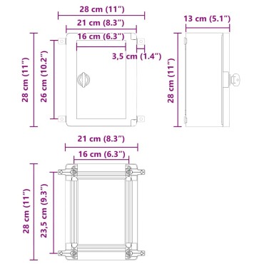 vidaXL Ντουλάπι Ελέγχου Γκρι 28 x 13 x 28 εκ ΑΒΣ Πλαστικό