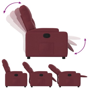 vidaXL Πολυθρόνα Ανακλινόμενη Μπορντό Υφασμάτινη 74x86,5x93,5cm 1 τεμ.