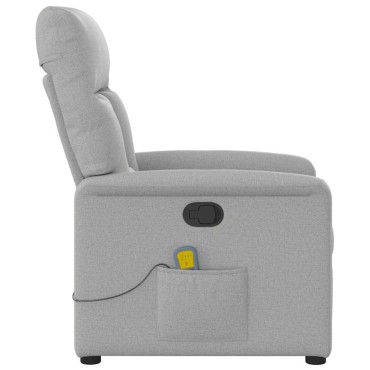vidaXL καρέκλα ανάκλισης μασάζ Cloud Grey Fabric