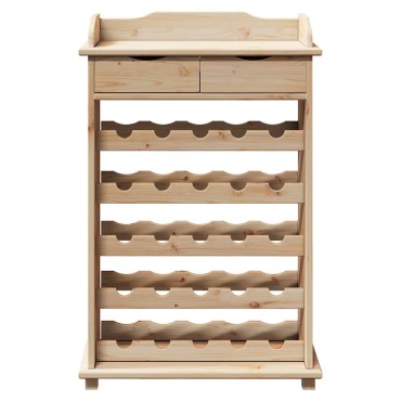 vidaXL Ράφι Κρασιού Φυσικό 58x28x90cm Στερεό ξύλο πεύκου 1 τεμ.