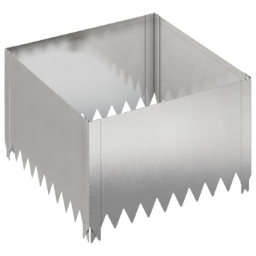 vidaXL Περίγραμμα γκαζόν 4 τμχ. 60 x 60 x 35 cm Ατσάλι Ασημί