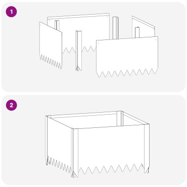 vidaXL Περίγραμμα γκαζόν 4 τμχ. 60 x 60 x 35 cm Ατσάλι Ασημί