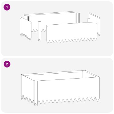 vidaXL Περίγραμμα γκαζόν 4 τμχ. 100 x 60 x 35 cm Ατσάλι Ασημί