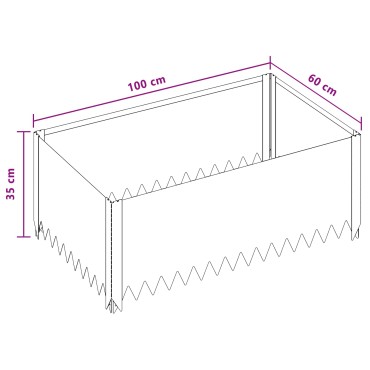 vidaXL Περίγραμμα γκαζόν 4 τμχ. 100 x 60 x 35 cm Ατσάλι Ασημί
