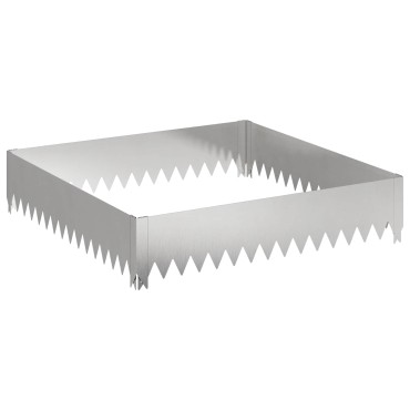 vidaXL Περίγραμμα γκαζόν 4 τμχ. 100 x 100 x 20 cm Ατσάλι Ασημί