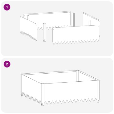 vidaXL Περίγραμμα γκαζόν 4 τμχ. 100 x 100 x 35 cm Ατσάλι Ασημί