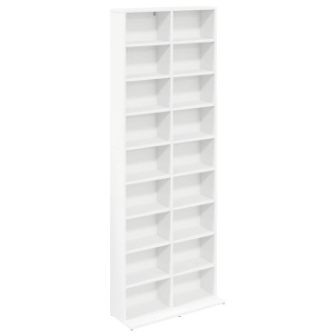 vidaXL Ντουλάπα CD Λευκό 65x23,5x175cm Επεξεργασμένο Ξύλο
