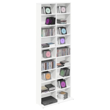 vidaXL Ντουλάπα CD Λευκό 65x23,5x175cm Επεξεργασμένο Ξύλο