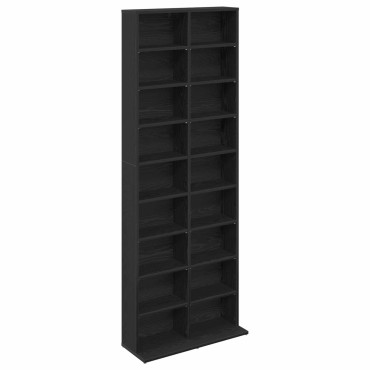 vidaXL Ντουλάπα CD Μαύρη Δρυς 65x23,5x175cm Επεξεργασμένο Ξύλο