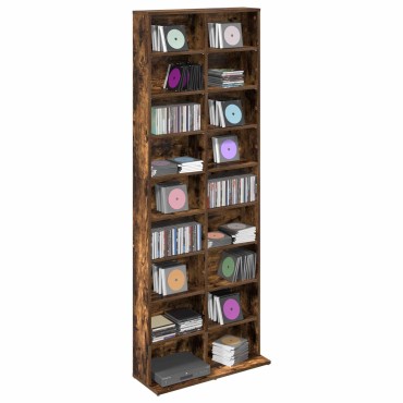 vidaXL Ντουλάπα CD Καπνισμένο Ξύλο Δρυός 65x23,5x175cm