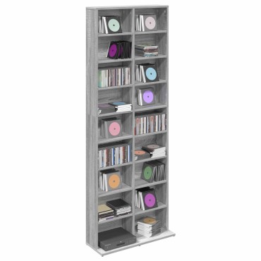 vidaXL Ντουλάπα CD Γκρι Sonoma 65x23,5x175cm Επεξεργασμένο Ξύλο