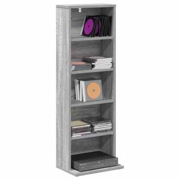 vidaXL Ντουλάπα CD Γκρι Sonoma 33x23,5x97,5cm Επεξεργασμένο Ξύλο