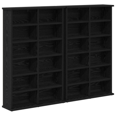 vidaXL Ντουλάπα CD 2 τεμ. Μαύρη Δρυς 60x17x92cm