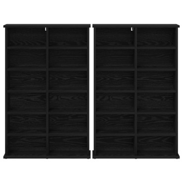 vidaXL Ντουλάπα CD 2 τεμ. Μαύρη Δρυς 60x17x92cm