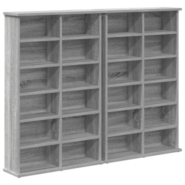 vidaXL Ντουλάπα CD 2 τεμ. Γκρι Sonoma 60x17x92cm