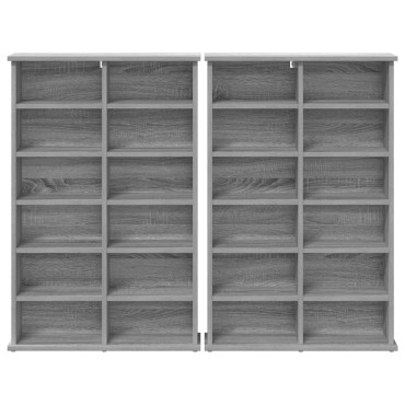 vidaXL Ντουλάπα CD 2 τεμ. Γκρι Sonoma 60x17x92cm