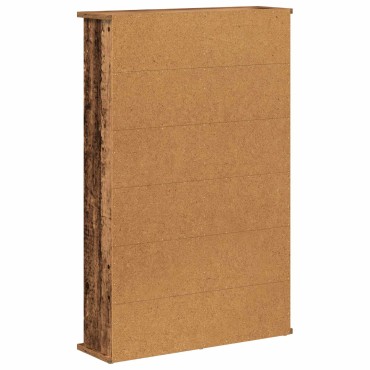 vidaXL Ντουλάπα CD Παλαιωμένο ξύλο 60x17x92cm Επεξεργασμένο Ξύλο