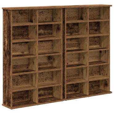 vidaXL Ντουλάπα CD 2 τεμ. Παλαιωμένο ξύλο 60x17x92cm