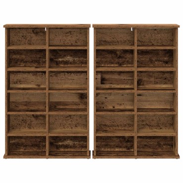 vidaXL Ντουλάπα CD 2 τεμ. Παλαιωμένο ξύλο 60x17x92cm