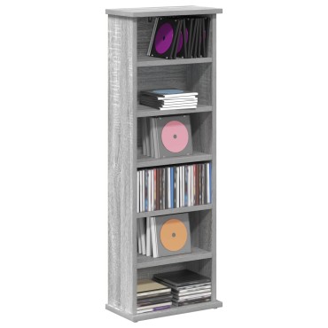vidaXL Ντουλάπα CD Γκρι Sonoma 60x17x92cm Επεξεργασμένο Ξύλο