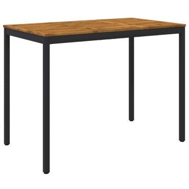 vidaXL Τραπέζι μπαρ κήπου Φυσικό και Μαύρο 141x80,5x105 εκ 1 τεμ.