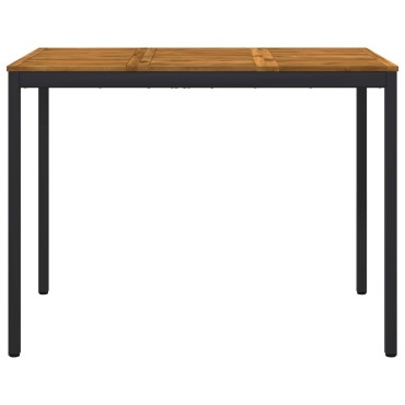 vidaXL Τραπέζι μπαρ κήπου Φυσικό και Μαύρο 141x80,5x105 εκ 1 τεμ.