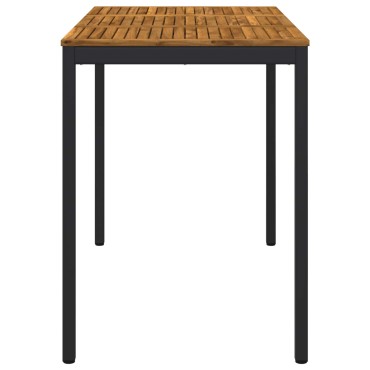 vidaXL Τραπέζι μπαρ κήπου Φυσικό και Μαύρο 141x80,5x105 εκ 1 τεμ.