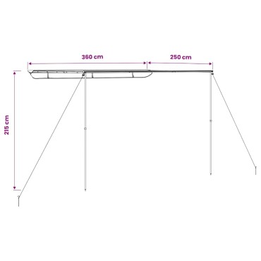 vidaXL Τέντα Τροχόσπιτου 3,6 x 2,5 x 2,15 μ. Μπεζ