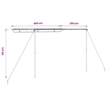 vidaXL Τέντα Τροχόσπιτου Μπεζ 4 x 2 x 2,15 μ.