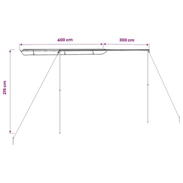 vidaXL Τέντα Τροχόσπιτου Μπεζ 4 x 3 x 2,15 μ.