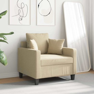 vidaXL Πολυθρόνα Κρεμ Υφασμάτινη 78x77x80cm 1 τεμ. Γωνιακός