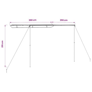 vidaXL Τέντα Τροχόσπιτου 3,6 x 2 x 2,15 μ. Μπεζ