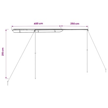 vidaXL Τέντα Τροχόσπιτου Μπεζ 4 x 2,5 x 2,15 μ.