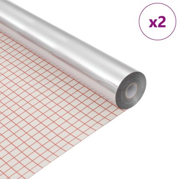 vidaXL Αυτοκόλλητη ταινία καθρέφτη 60 x 100 εκ 2 τεμ. Ασημί PET