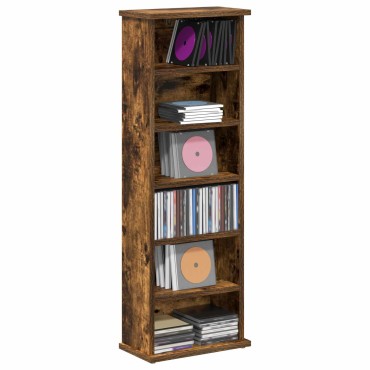 vidaXL Ντουλάπα CD Καπνισμένο Ξύλο Δρυός 60x17x92cm