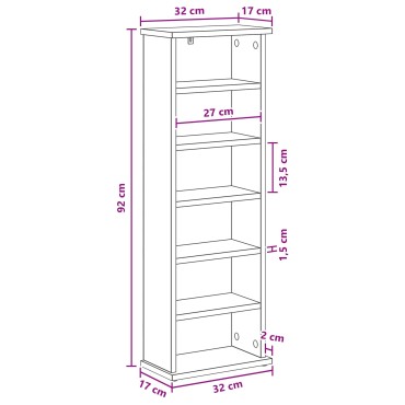 vidaXL Ντουλάπα CD Καπνισμένο Ξύλο Δρυός 60x17x92cm