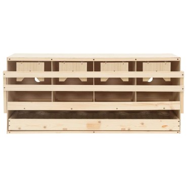 vidaXL Φωλιά για Κότες με 4 Θέσεις 106x40x45 εκ. από Μασίφ Ξύλο Πεύκου