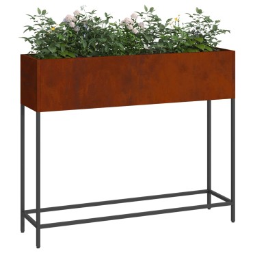 vidaXL Υψωμένη Γλάστρα Κήπου Σκ rusty 100 x 26 x 82 εκ
