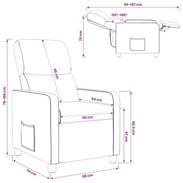 vidaXL Αναπαυτική Καρέκλα Λευκό Πολυεστέρας 66x95x100cm 1 τεμ.