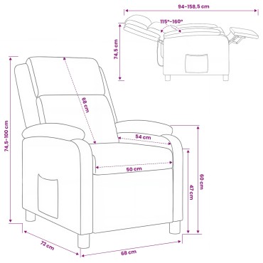 vidaXL Αναπαυτική Καρέκλα Σκούρο Καφέ Ύφασμα 66x95x100cm 1 τεμ.