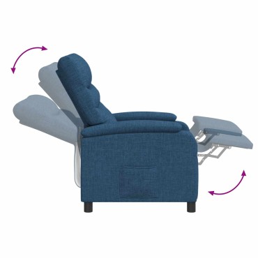 vidaXL Αναπαυτική Καρέκλα Μπλε Ύφασμα 66x95x100cm 1 τεμ.