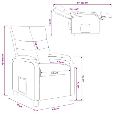 vidaXL Αναπαυτική Καρέκλα Μπλε Ύφασμα 66x95x100cm 1 τεμ.